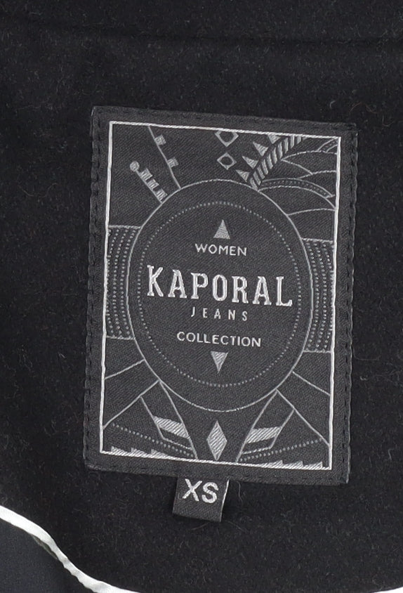 Womens UK Size XS Kaporal Black Overcoat