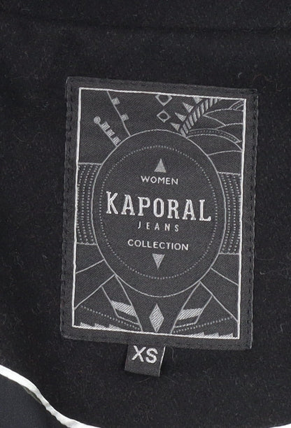 Womens UK Size XS Kaporal Black Overcoat