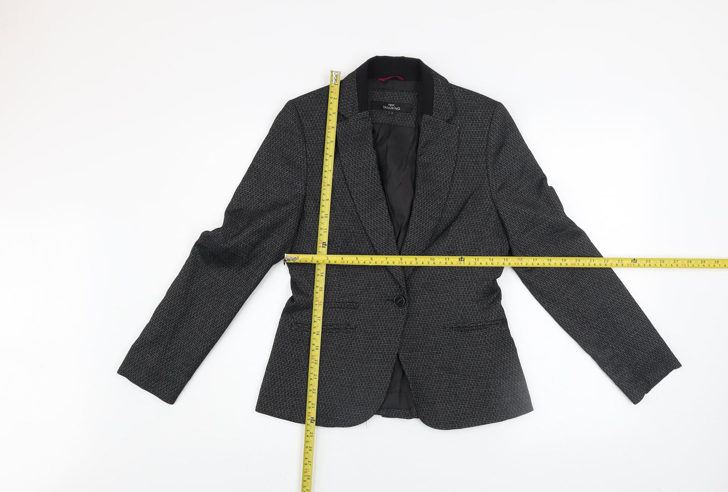 Next Women Grey Tailoring Classic Blazer Size 6 Single-Breasted