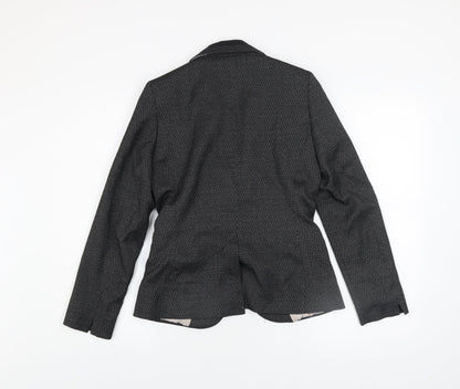 Next Women Grey Tailoring Classic Blazer Size 6 Single-Breasted