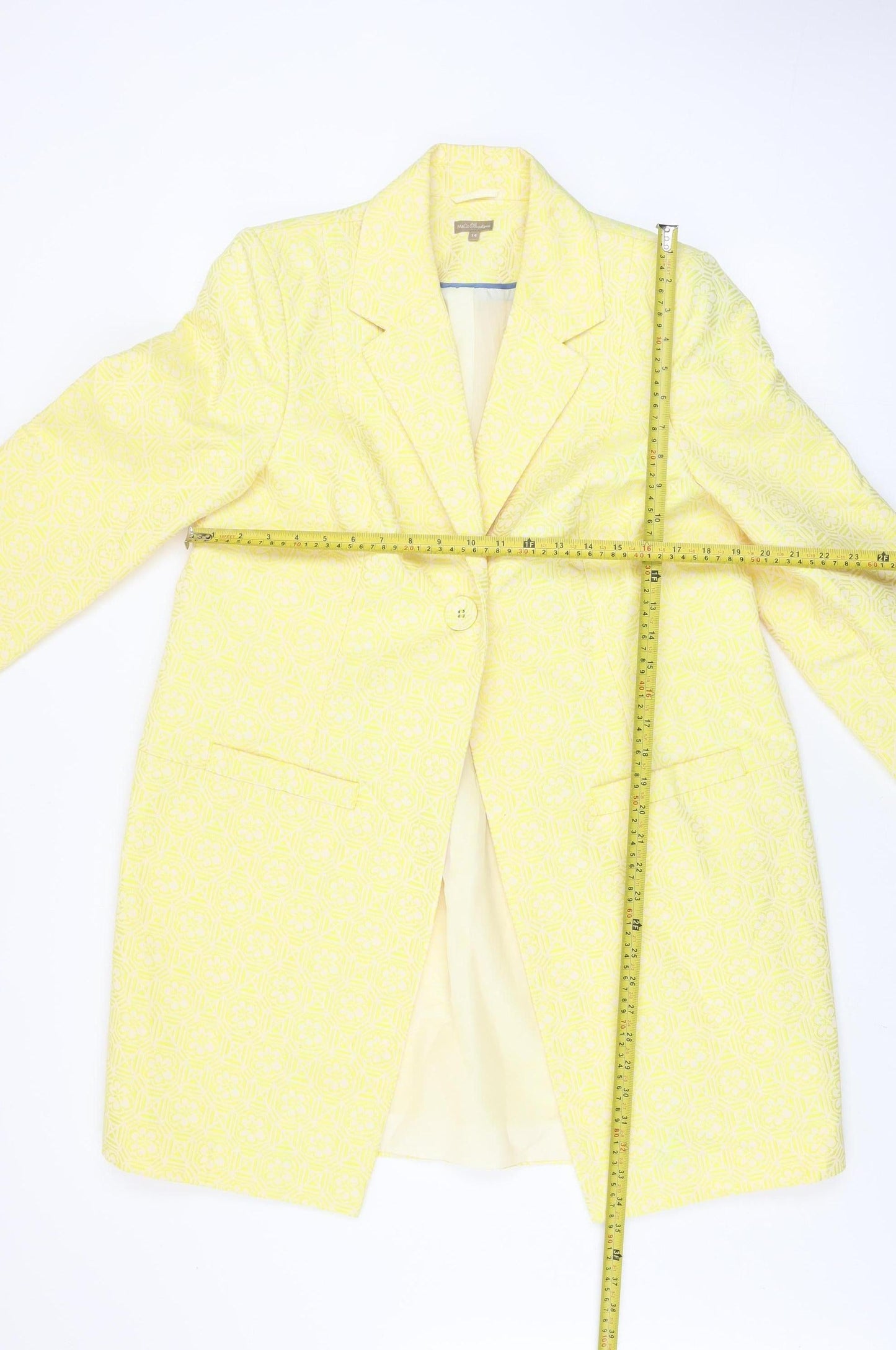 Womens UK Size 14 M&Co Boutique Yellow Blazer