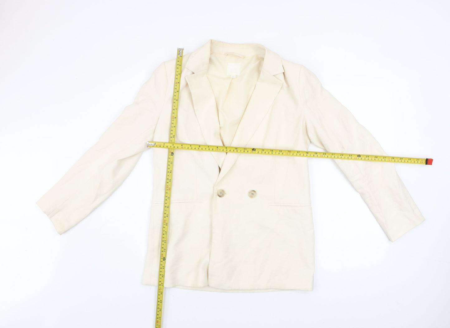 Womens UK Size 8 H&M Ivory Basic Jacket