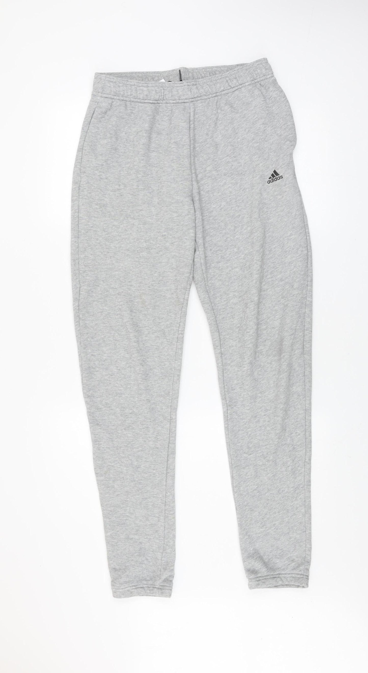 Adidas Teens Grey XL Jogger Trousers Cotton Blend Activewear