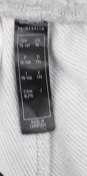 Adidas Teens Grey XL Jogger Trousers Cotton Blend Activewear