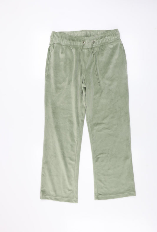 Womens UK Size 10 Cotton Traders Regular Fit Sweatpants Green Trousers
