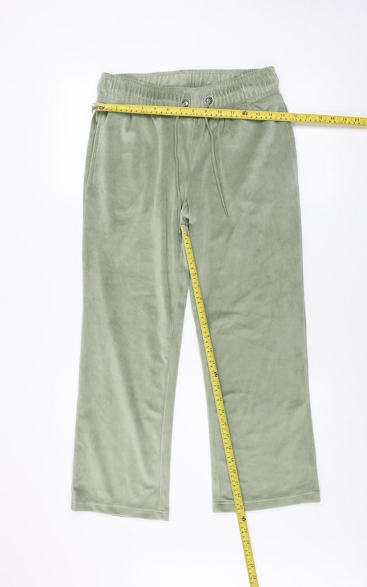 Womens UK Size 10 Cotton Traders Regular Fit Sweatpants Green Trousers