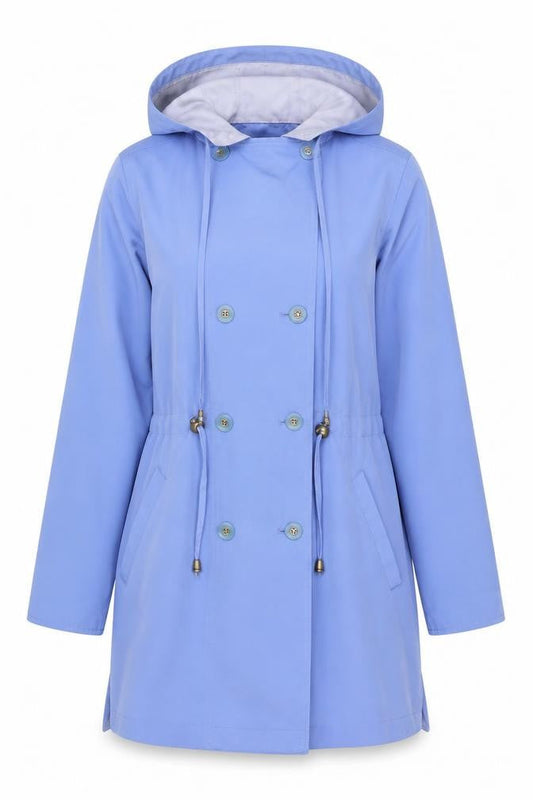 Womens UK Size 10 Silkana Nuage Blue Rain Coat