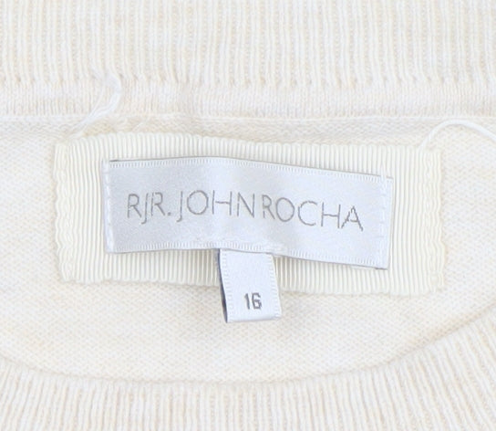 Womens UK Size 16 RJR John Rocha Ivory Basic Blouse