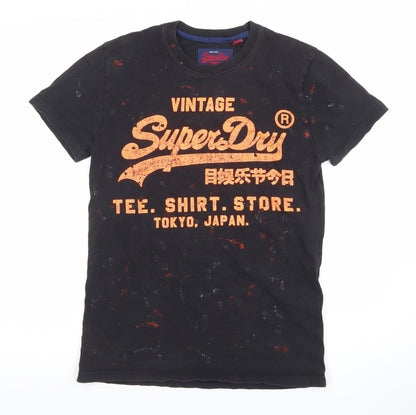 Superdry Men's Black Graphic Print Vintage T-Shirt Size M