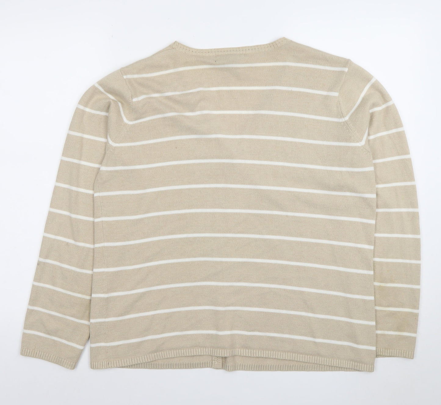 Womens UK Size L Van Heusen Beige Cardigan Jumper