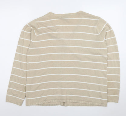 Womens UK Size L Van Heusen Beige Cardigan Jumper