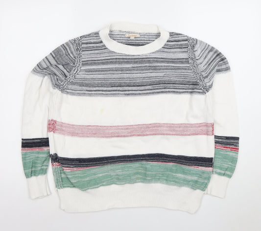 Barbour Women's Multicoloured Cotton Striped Pullover Jumper Size 12