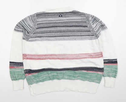 Barbour Women's Multicoloured Cotton Striped Pullover Jumper Size 12