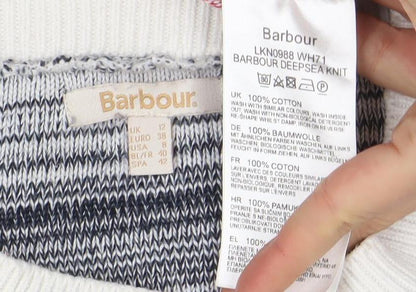Barbour Women's Multicoloured Cotton Striped Pullover Jumper Size 12