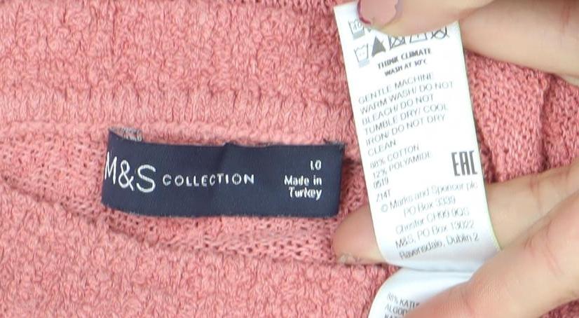 Womens UK Size 10 Marks and Spencer Pink Pullover Jumper