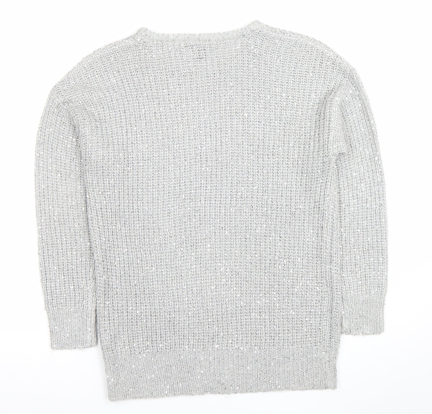 Womens UK Size 10 Atmosphere Silver Pullover Jumper