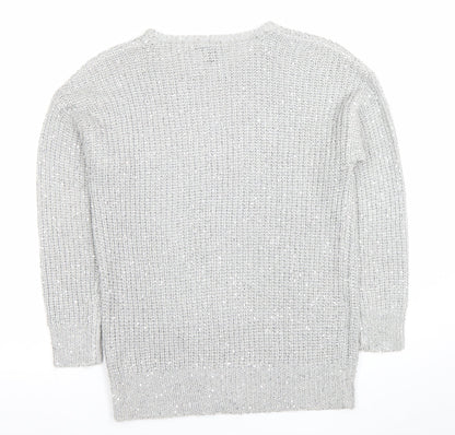 Womens UK Size 10 Atmosphere Silver Pullover Jumper