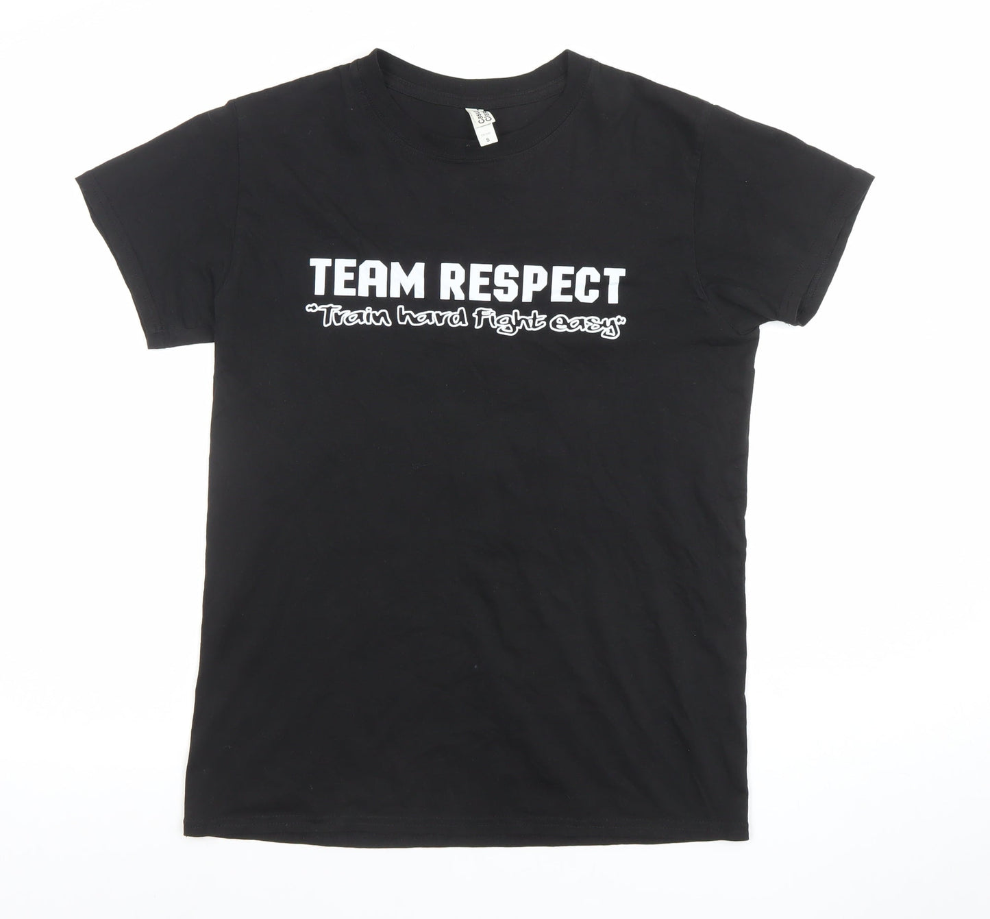 Womens UK Size S Casual Classics Black Basic T-Shirt