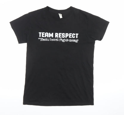 Womens UK Size S Casual Classics Black Basic T-Shirt