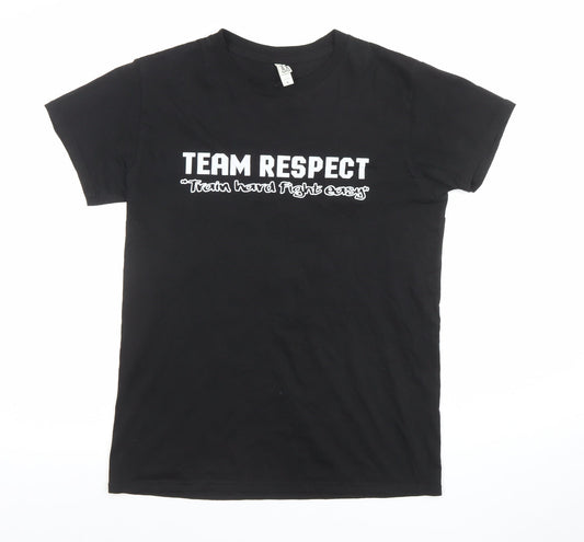 Womens UK Size S Casual Classics Black Basic T-Shirt
