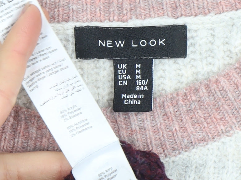 Womens UK Size M New Look Multicoloured Pullover Jumper