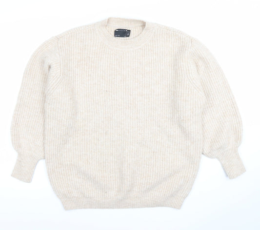 ASOS Women’s Beige Chunky Knit Jumper Size 6 Crew Neck