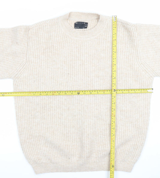 ASOS Women’s Beige Chunky Knit Jumper Size 6 Crew Neck