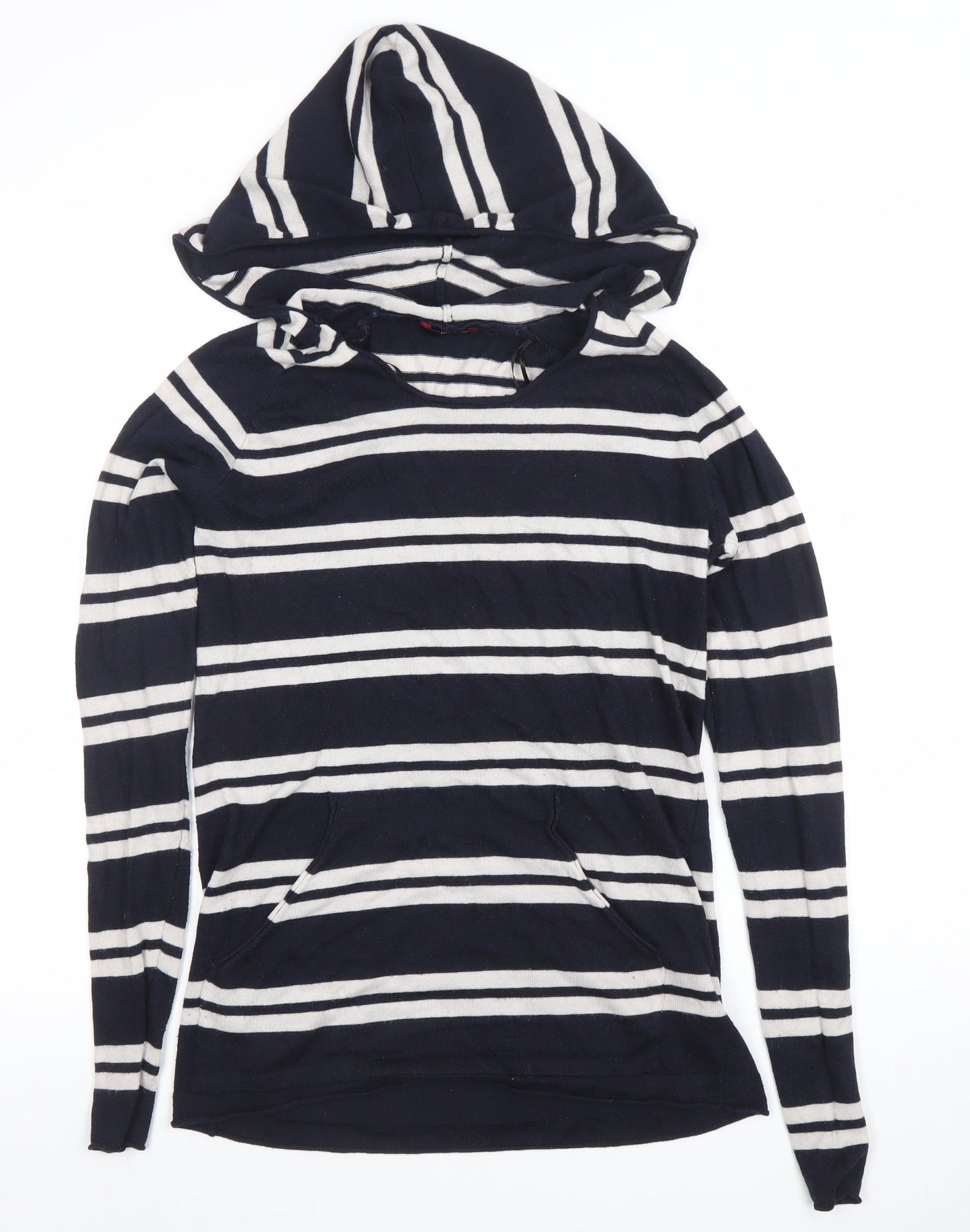 Womens UK Size 8 INC International Concepts Blue Hooded Pullover Jumper