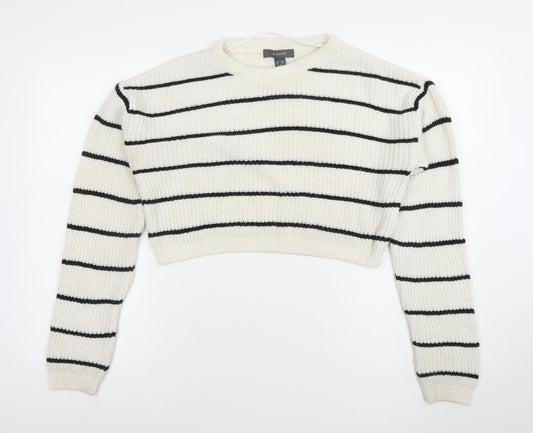 Primark Women’s Ivory Striped Chunky Knit Jumper Size S