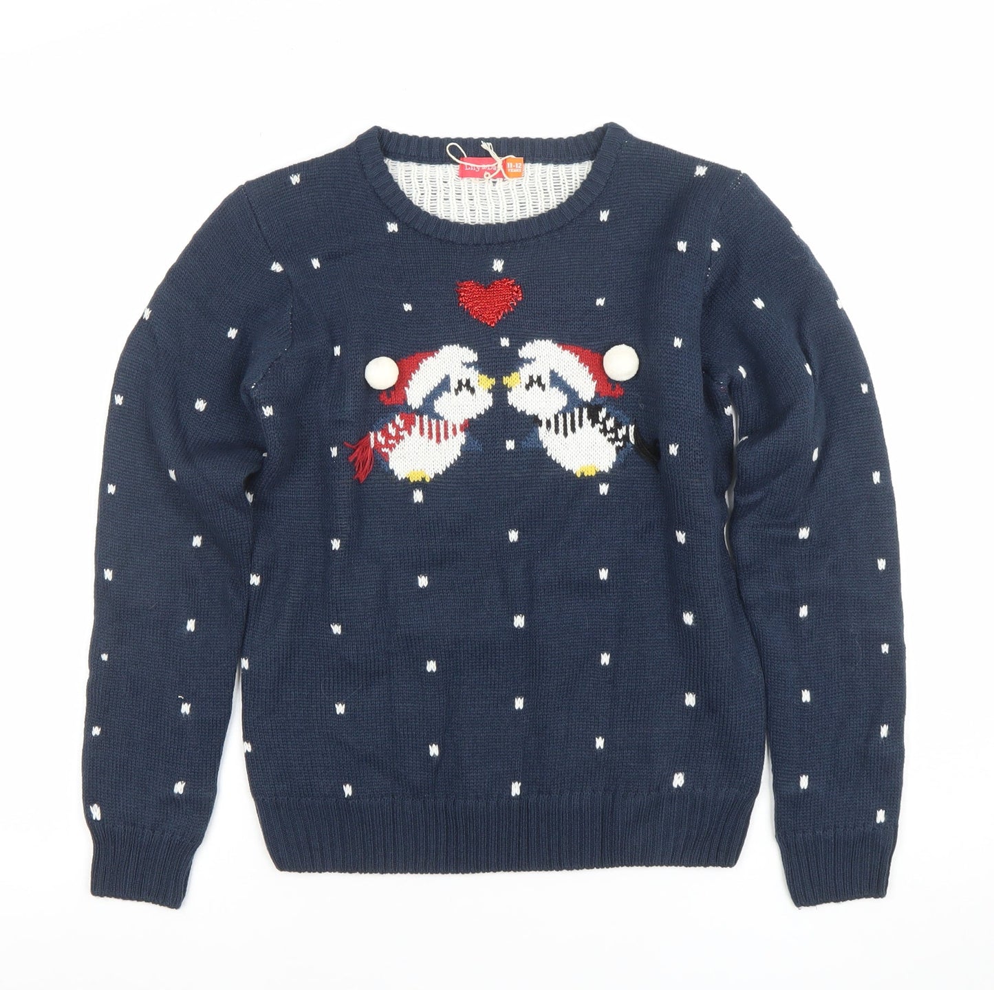 Girls UK Size 11-12 Years Lily & Dan Blue Pullover Jumper