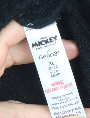 Disney Mickey & Friends at George Womens Black XL Sequin Christmas Jumper