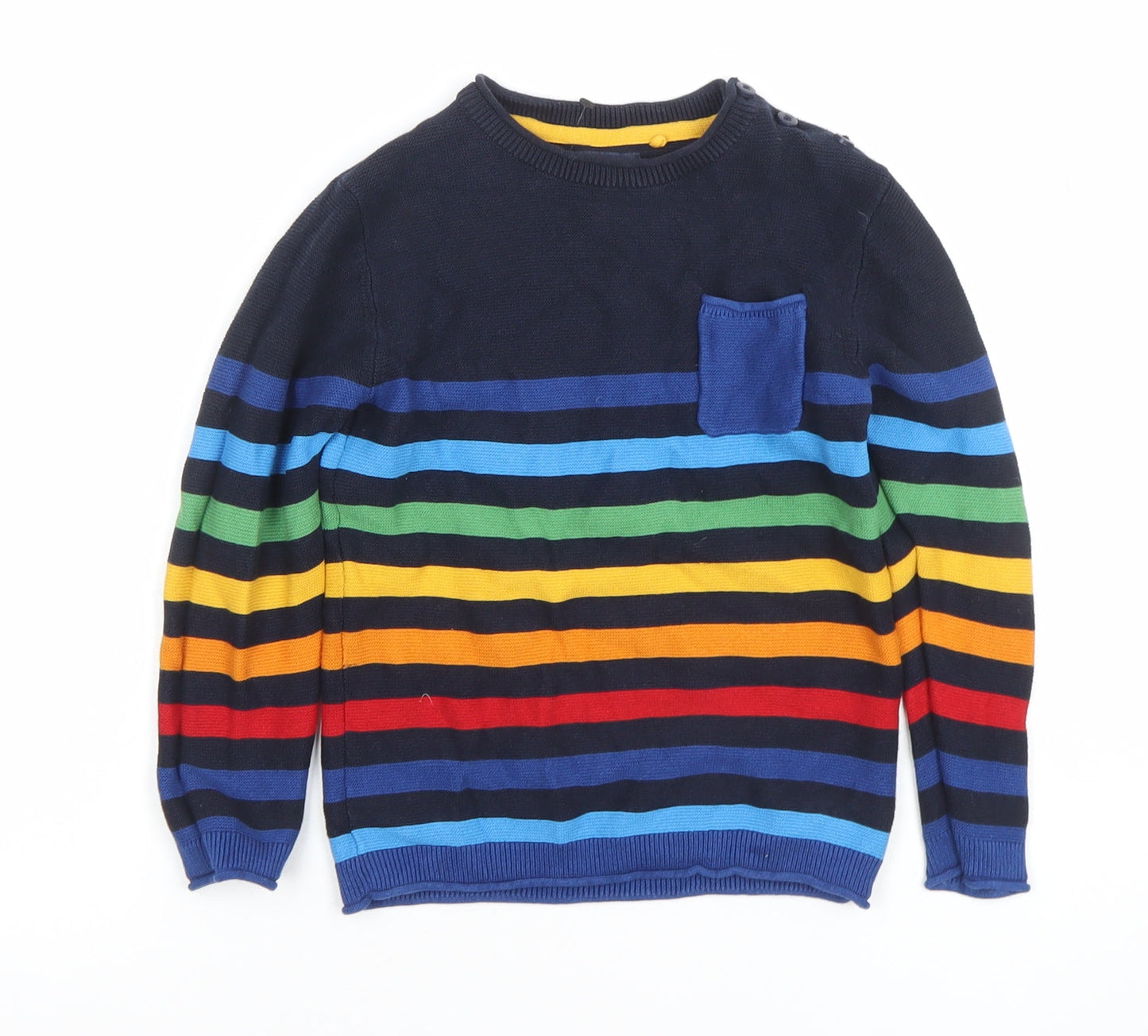 Next Boys Multicoloured Striped Cotton Crew Neck Jumper 3-4 Years