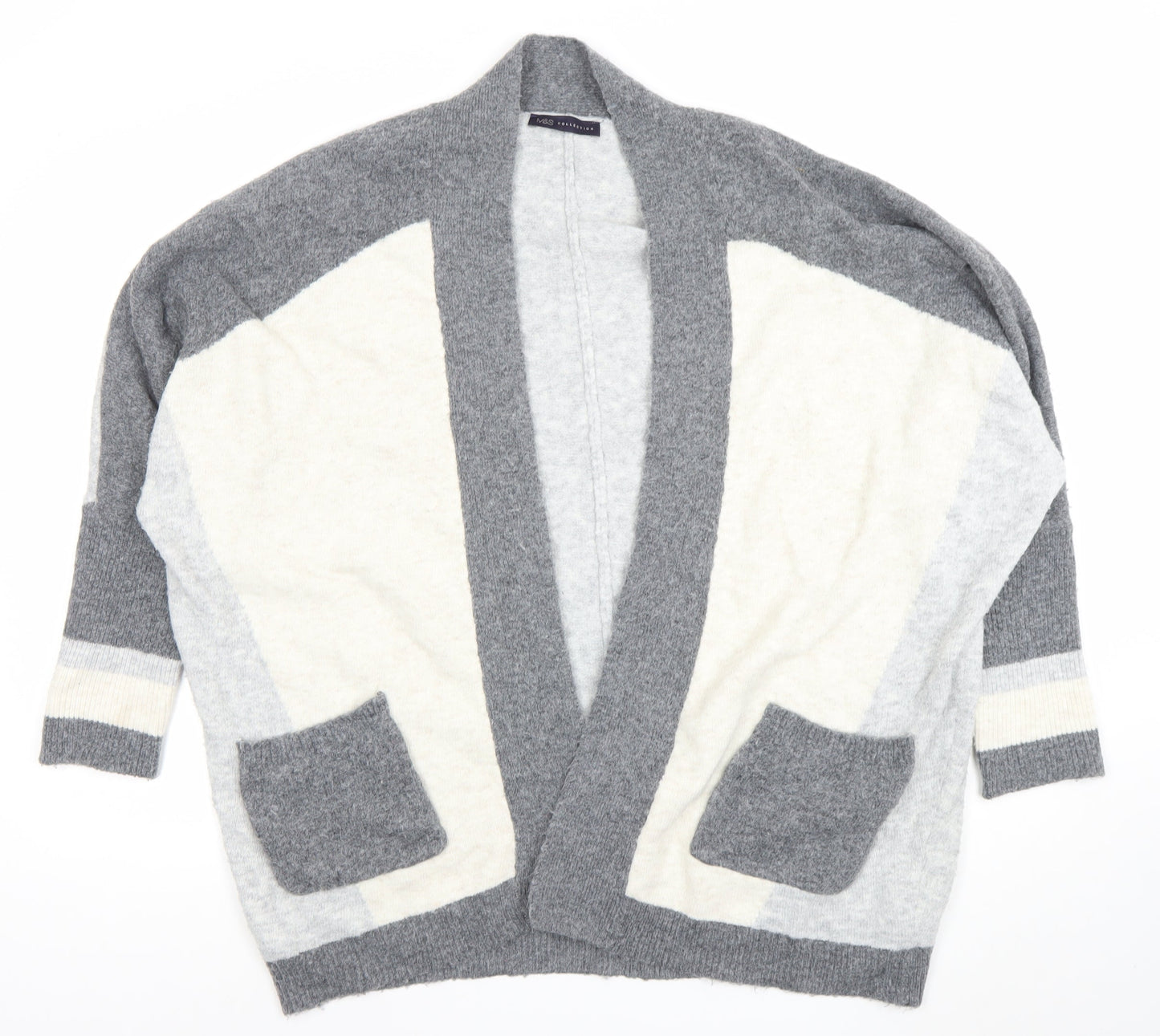 Womens UK Size L Marks and Spencer Grey Cardigan Jumper