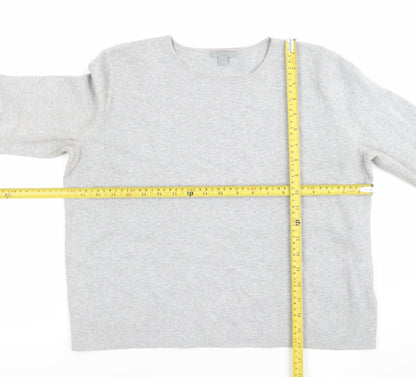 COS Women Grey Pink Zip Cuff Cotton Jumper Size 12