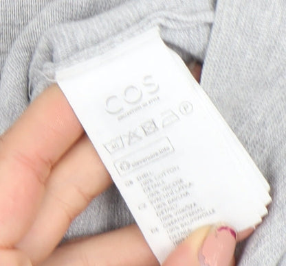 COS Women Grey Pink Zip Cuff Cotton Jumper Size 12