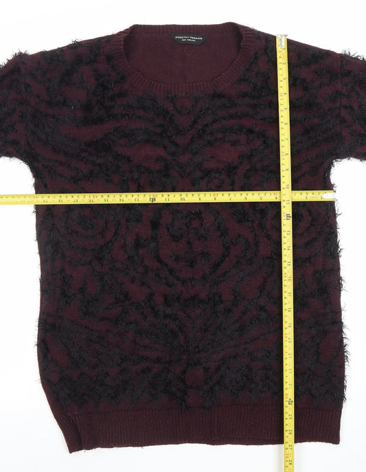Dorothy Perkins Women’s Purple Black Crew Neck Long Sleeve Pullover Jumper Size 10