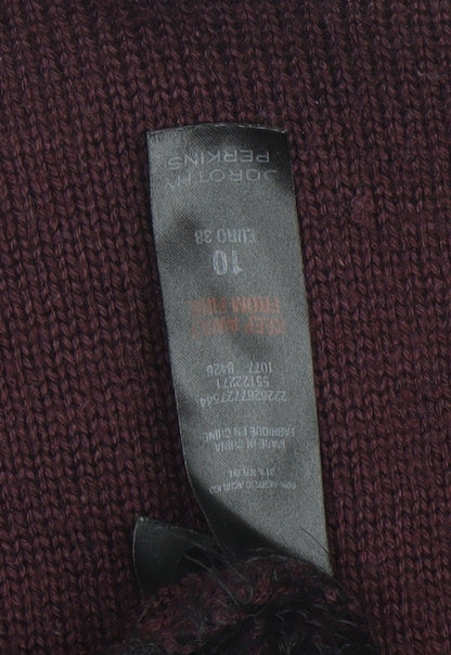 Dorothy Perkins Women’s Purple Black Crew Neck Long Sleeve Pullover Jumper Size 10