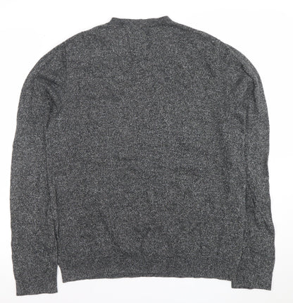 Topman Men's Grey Knit Cotton Crew Neck Pullover Jumper M
