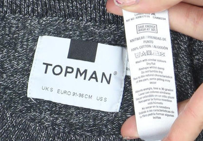 Topman Men's Grey Knit Cotton Crew Neck Pullover Jumper M