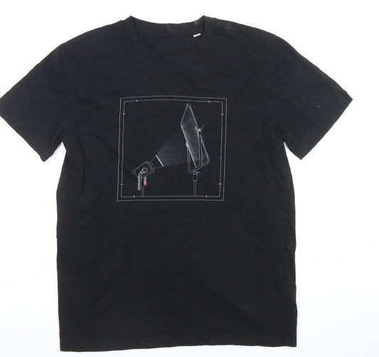 Stanley/Stella Men's Black Graphic Organic Cotton T-Shirt Size S