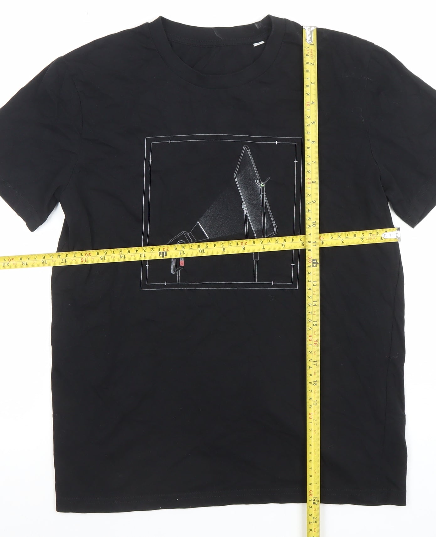 Stanley/Stella Men's Black Graphic Organic Cotton T-Shirt Size S