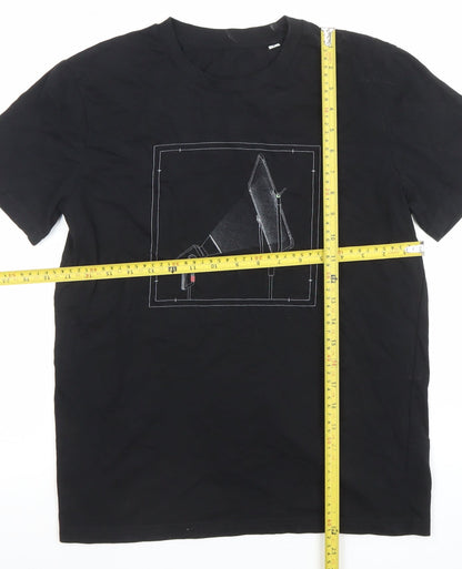 Stanley/Stella Men's Black Graphic Organic Cotton T-Shirt Size S