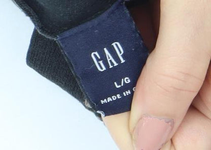 GAP Womens Brown Striped V-Neck Long Sleeve Slim Fit Pullover Jumper Size L