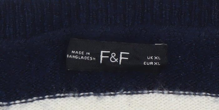 F&F Women’s Multicoloured Striped Star Pullover Jumper XL