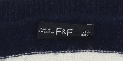 F&F Women’s Multicoloured Striped Star Pullover Jumper XL