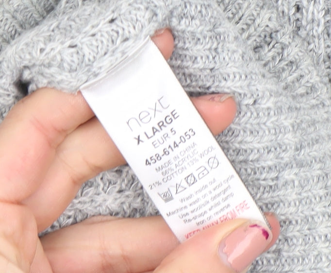 Next Men's Grey XL 1/2 Zip Waffle Knit Jumper High Neck