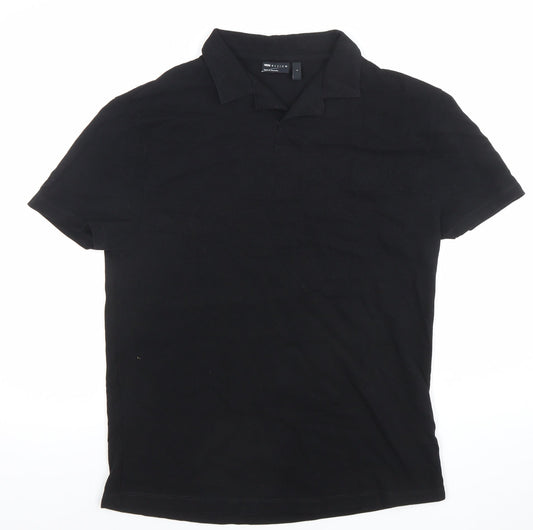 ASOS DESIGN Black Men's Polo Shirt Size S 100% Cotton Regular Fit