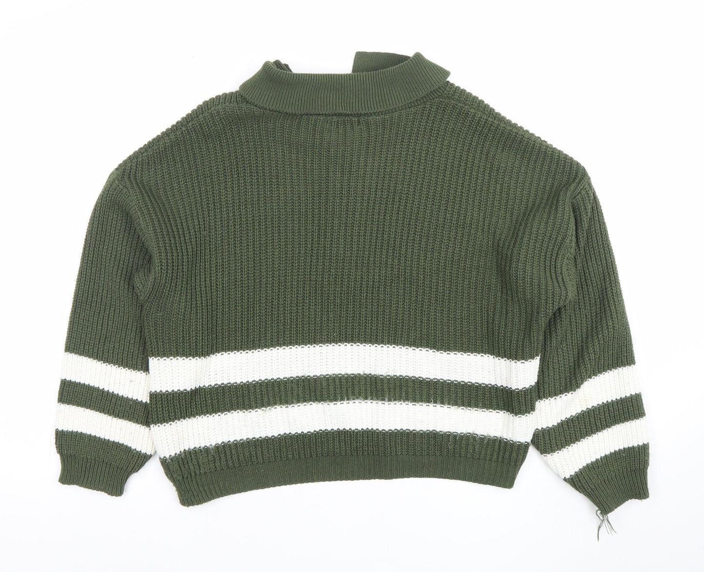 Womens UK Size S Pink Vanilla Green Half Zip Jumper
