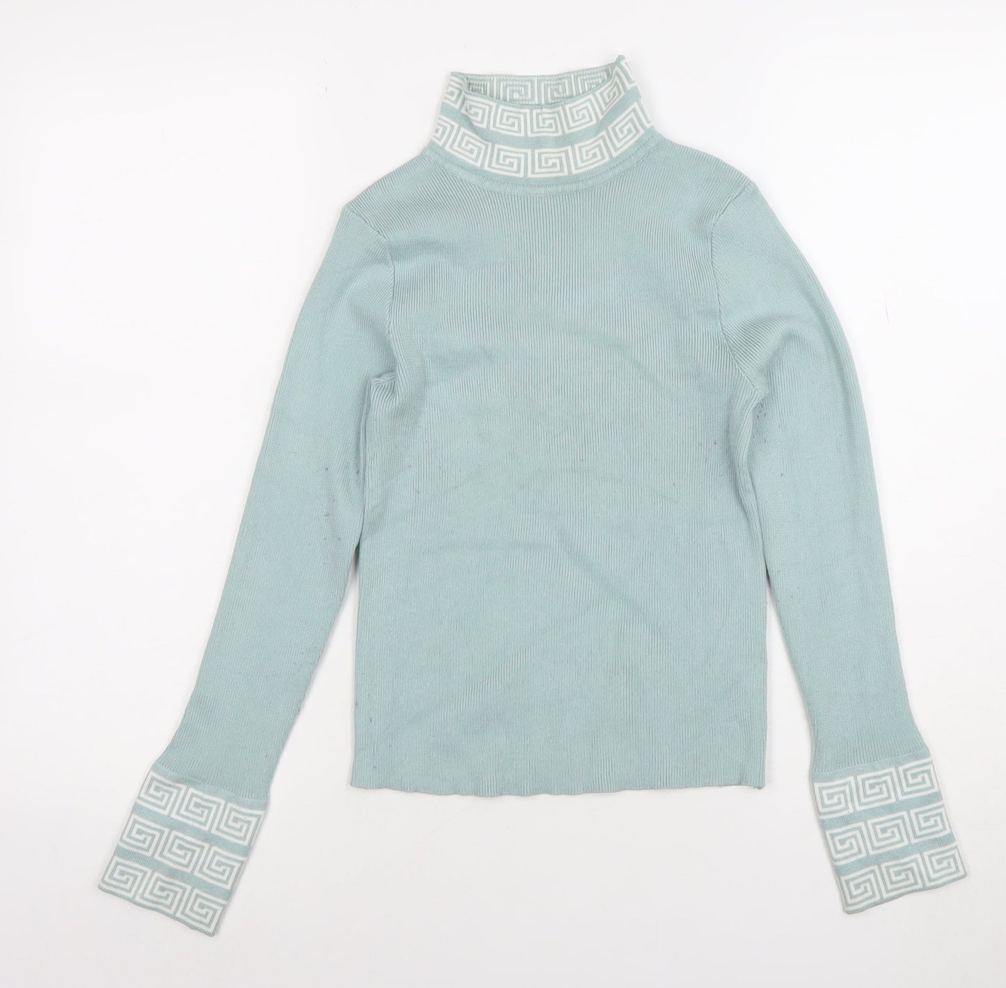 Womens UK Size S You & Me Paris Blue Pullover Jumper