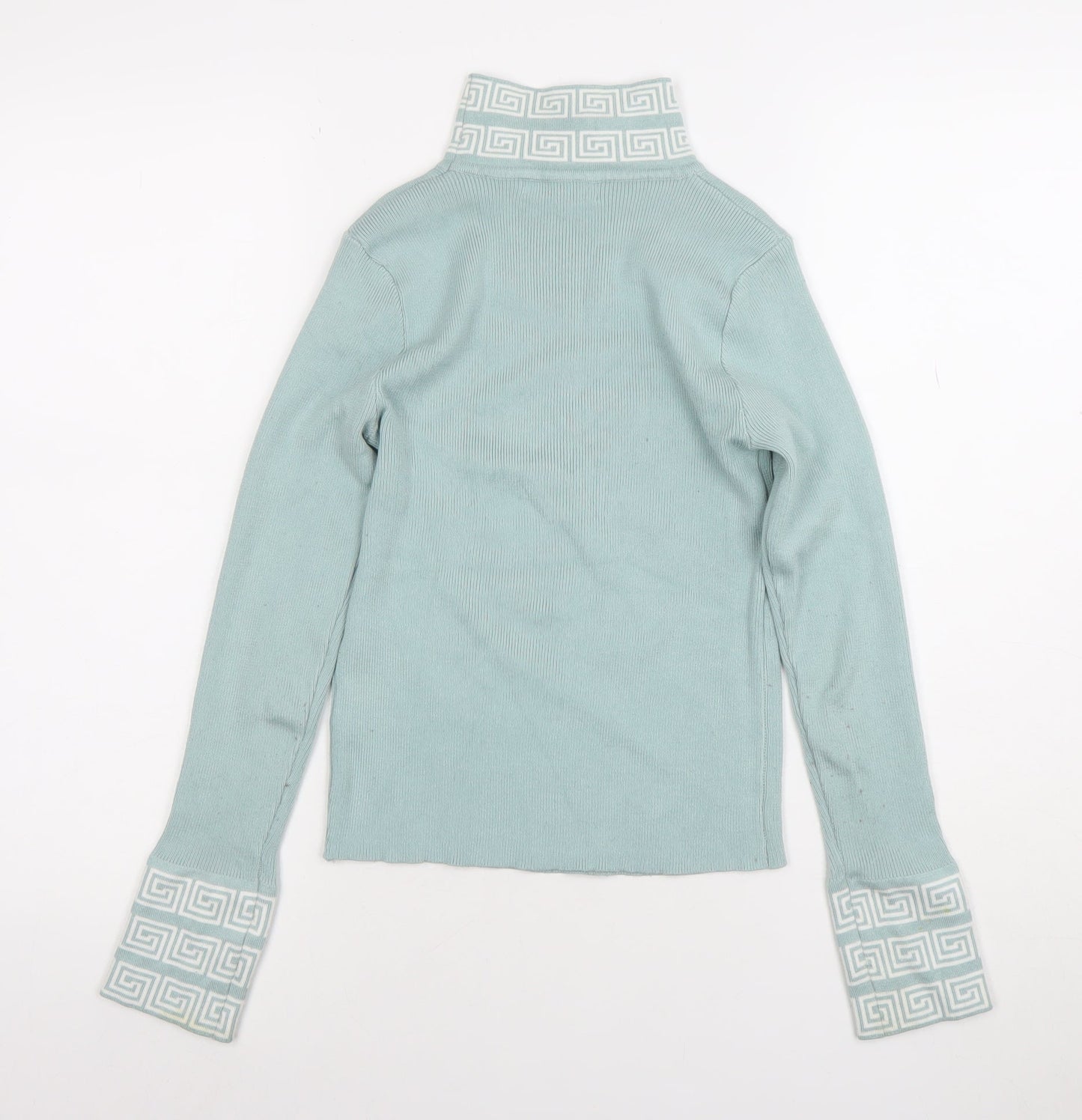 Womens UK Size S You & Me Paris Blue Pullover Jumper